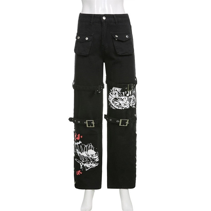 Paperdoll: Low Waist Fit Punk Jeans