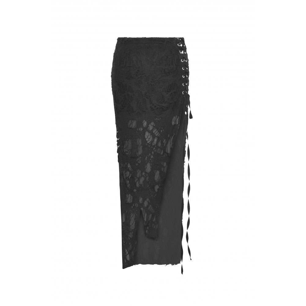 Dark In Love: Long Black Shredded Punk Skirt
