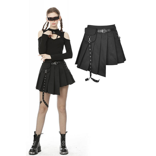 Dark In Love: Locomotive Punk Pleated Midi Skirt
