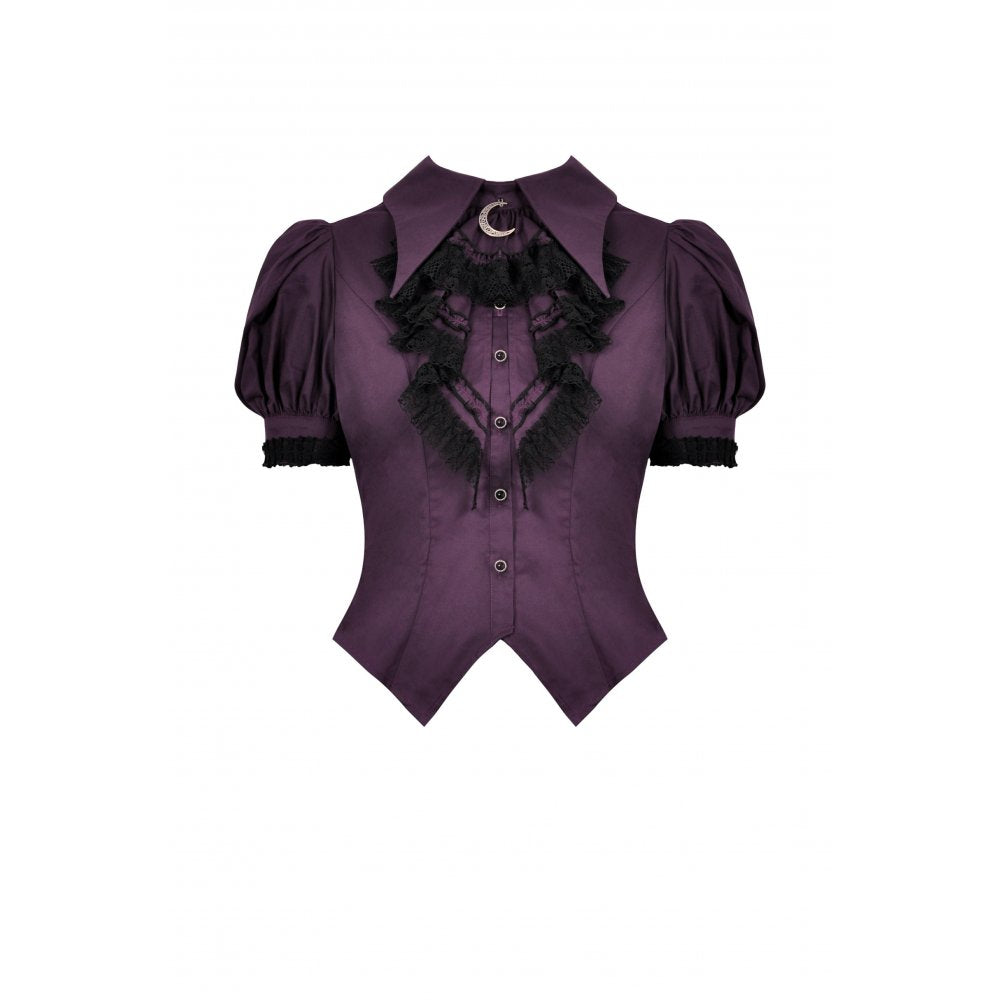 Dark In Love: Purple Frilly Collar Moon Blouse