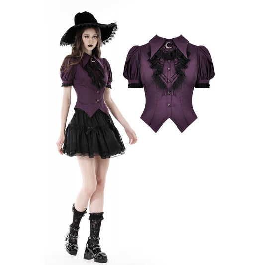Dark In Love: Purple Frilly Collar Moon Blouse
