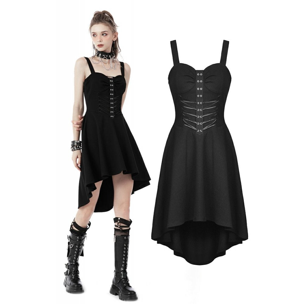 Dark In Love: Rebel Lace up High Low Dress