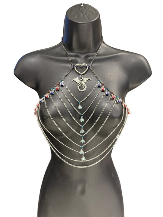NDS: Red & Blue Dragon Claw Chain Halter