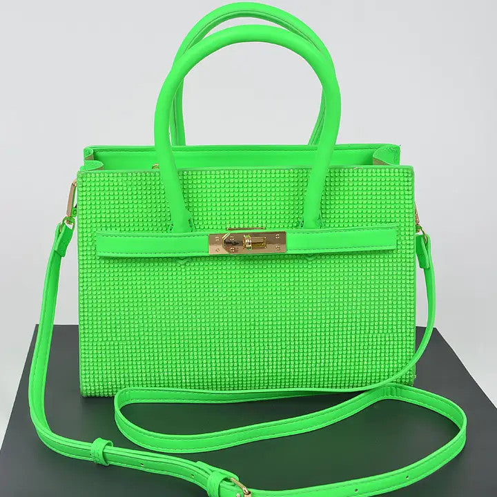 3AM: Neon Rhinestoned Handle Bag