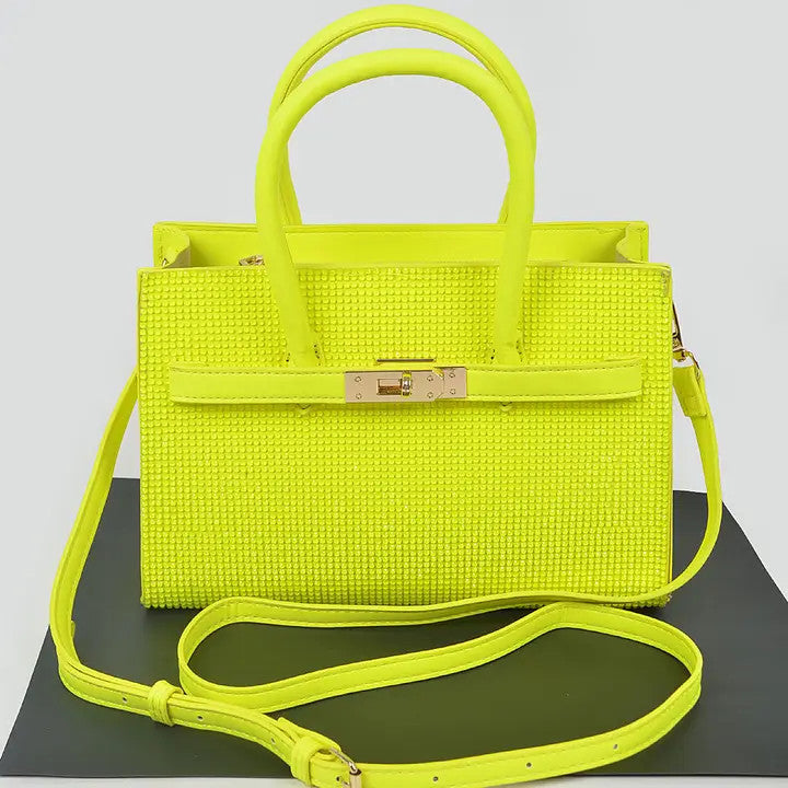 3AM: Neon Rhinestoned Handle Bag