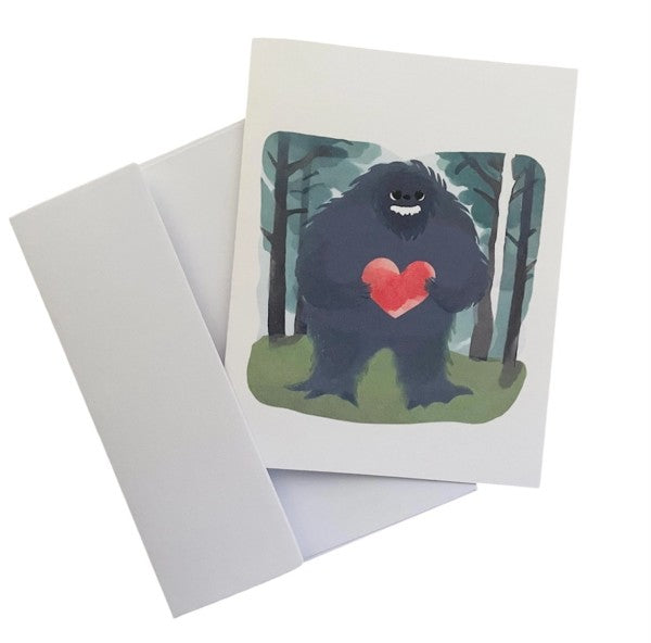 Cryptic: Bigfoot Sasquatch Valentines Day Card