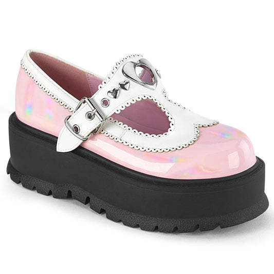 Demonia: Slacker-23 Pink/ White