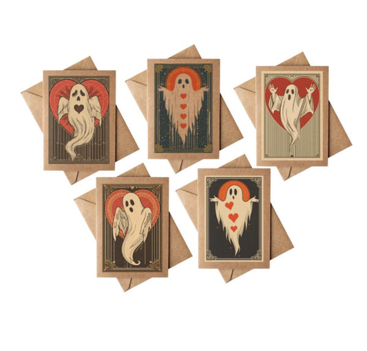 Cryptic: Spooky Ghost Heart Valentines Day Card