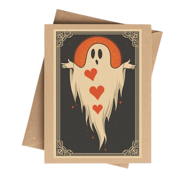 Cryptic: Spooky Ghost Heart Valentines Day Card