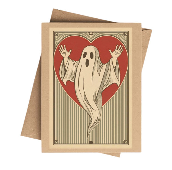Cryptic: Spooky Ghost Heart Valentines Day Card