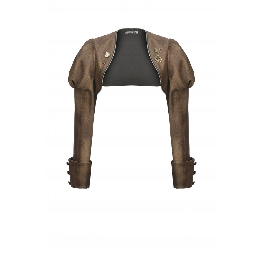 Dark In Love: Brown Steampunk Vintage Shoulder Jacket