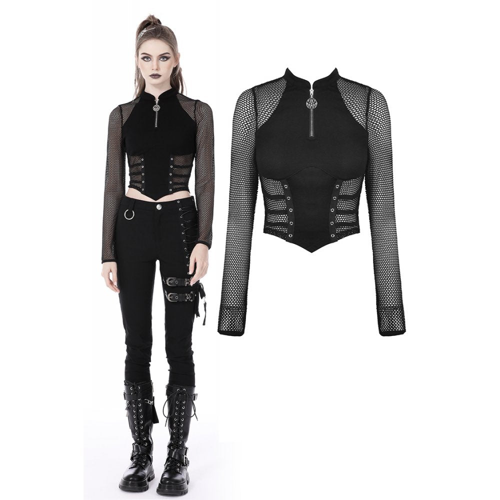 Dark In Love: Locomotive Net Wrap Waist Top