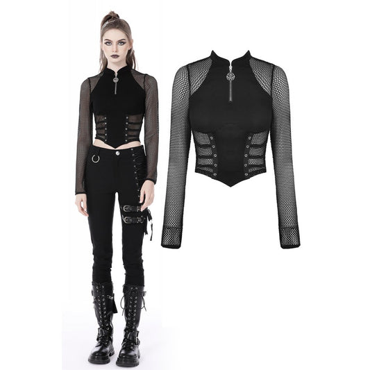 Dark In Love: Locomotive Net Wrap Waist Top