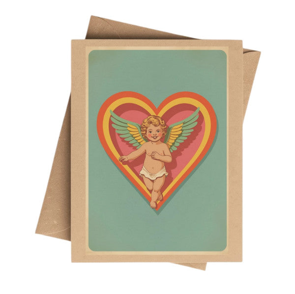 Cryptic: Retro 70's Cupid Cherub Vday Card