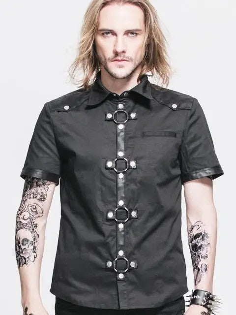 Salina: Black Wave Studded Men's Tee