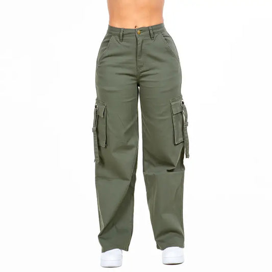 Bazi: Wide Leg Cargo Pocket Pants