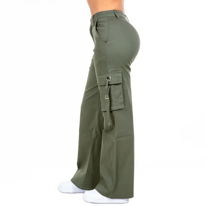 Bazi: Wide Leg Cargo Pocket Pants