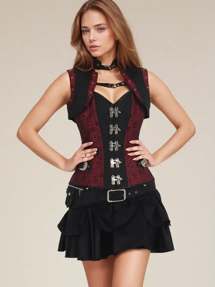 Luxe: Emory Steampunk Overbust Corset with Shrug