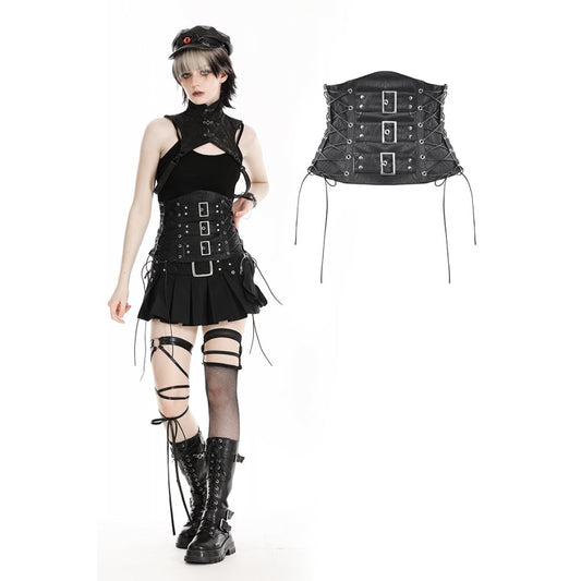 Dark In Love: Faux Leather Corset Style Waist Belt