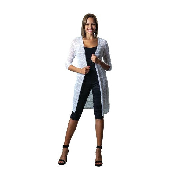 Papa Fashions: Long Open Knit Cardigan